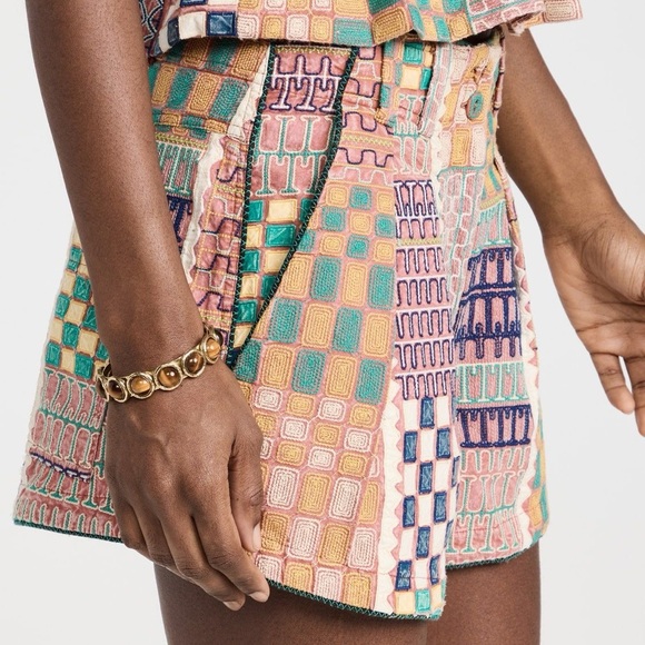 Ulla Johnson Freda Embroidered Pleated Shorts Size 6 - Picture 8 of 15